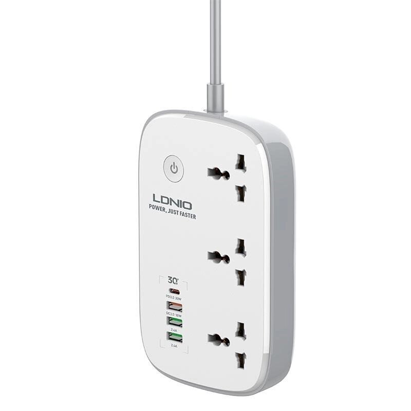 Подовжувач з USB 2 м Ldnio SCW3451 3USB Type-C 3 розетки QC Wi-Fi White від компанії Придбай - фото 1