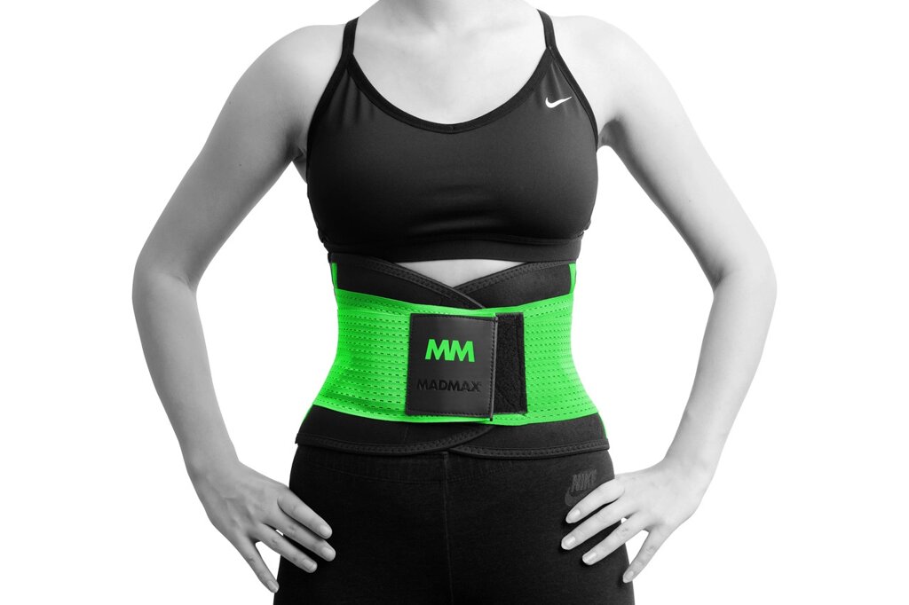 Пояс компресійний MadMax MFA-277 Slimming belt Black/neon green S від компанії Придбай - фото 1