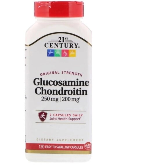 Препарат для суглобів і зв'язок 21st Century Glucosamine 250 mg Chondroitin 200 mg Original Strength 120 Caps CEN-23023 від компанії Придбай - фото 1