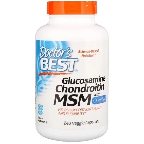 Препарат для суглобів і зв'язок Doctor's Best Glucosamine Chondroitin MSM with OptiMSM 240 Caps DRB-00081 від компанії Придбай - фото 1