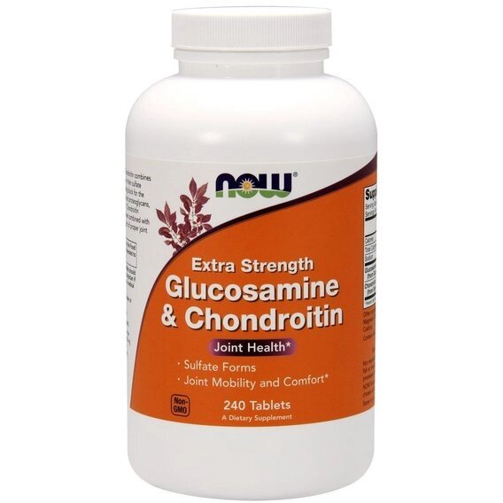 Препарат для суглобів і зв'язок NOW Foods Glucosamine & Chondroitin Extra Strength 240 Tabs від компанії Придбай - фото 1