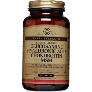 Препарат для суглобів і зв'язок Solgar Glucosamine Hyaluronic Acid Chondroitin MSM 120 Tabs