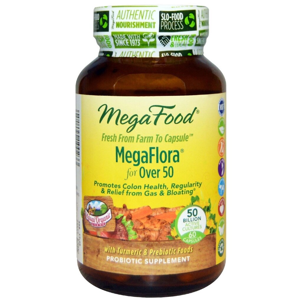 Пробіотики MegaFlora Probiotic with Turmeric MegaFood 60 капсул від компанії Придбай - фото 1