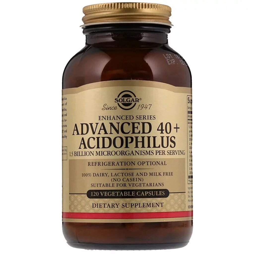 Пробіотики Solgar Advanced 40+ Acidophilus 120 капсул (SOL00029) від компанії Придбай - фото 1