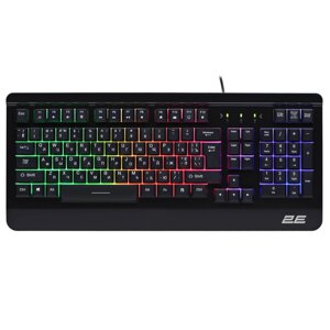 Дротова геймерська клавіатура 2E Gaming KG320 USB-A EN/UA/RU LED Чорний