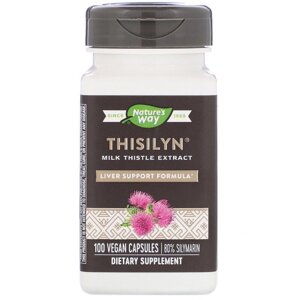 Розторопша Екстракт, Thisilyn, Milk Thistle, Liver Support Formula, Nature's Way, 100 вегетаріанських капсул