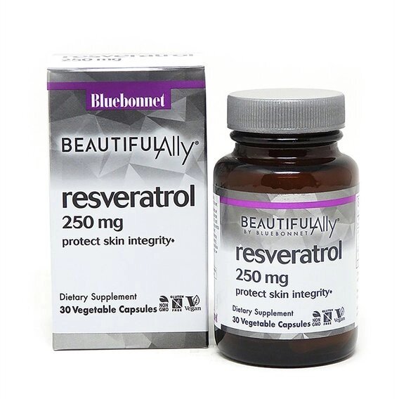 Ресвератрол Bluebonnet Nutrition Resveratrol 250 mg 30 Veg Caps BLB0876 від компанії Придбай - фото 1