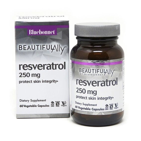 Ресвератрол Bluebonnet Nutrition Resveratrol 250 mg 60 Veg Caps BLB0877 від компанії Придбай - фото 1