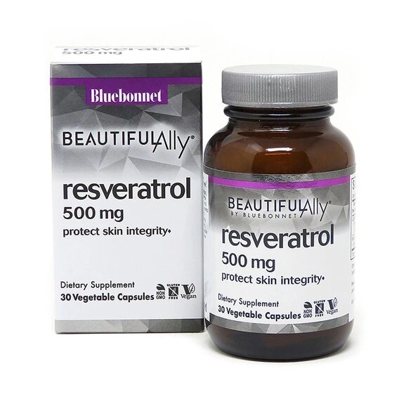 Ресвератрол Bluebonnet Nutrition Resveratrol 500 mg 30 Veg Caps BLB0878 від компанії Придбай - фото 1