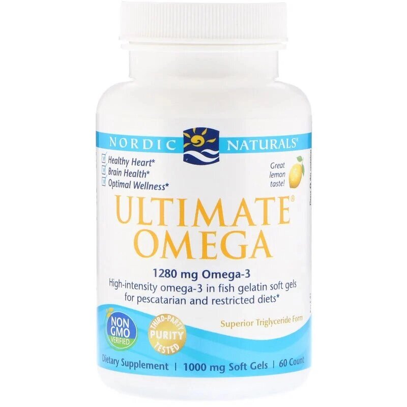 Риб'ячий Жир Nordic Naturals Ultimate Omega 1000 мг Смак Лимона 60 м'яких капсул від компанії Придбай - фото 1