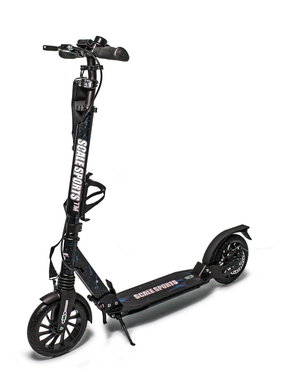 Самокат двоколісний колеса Scale Sports PU 200 мм 2 амортизатора Black and Blue (1192181876) від компанії Придбай - фото 1