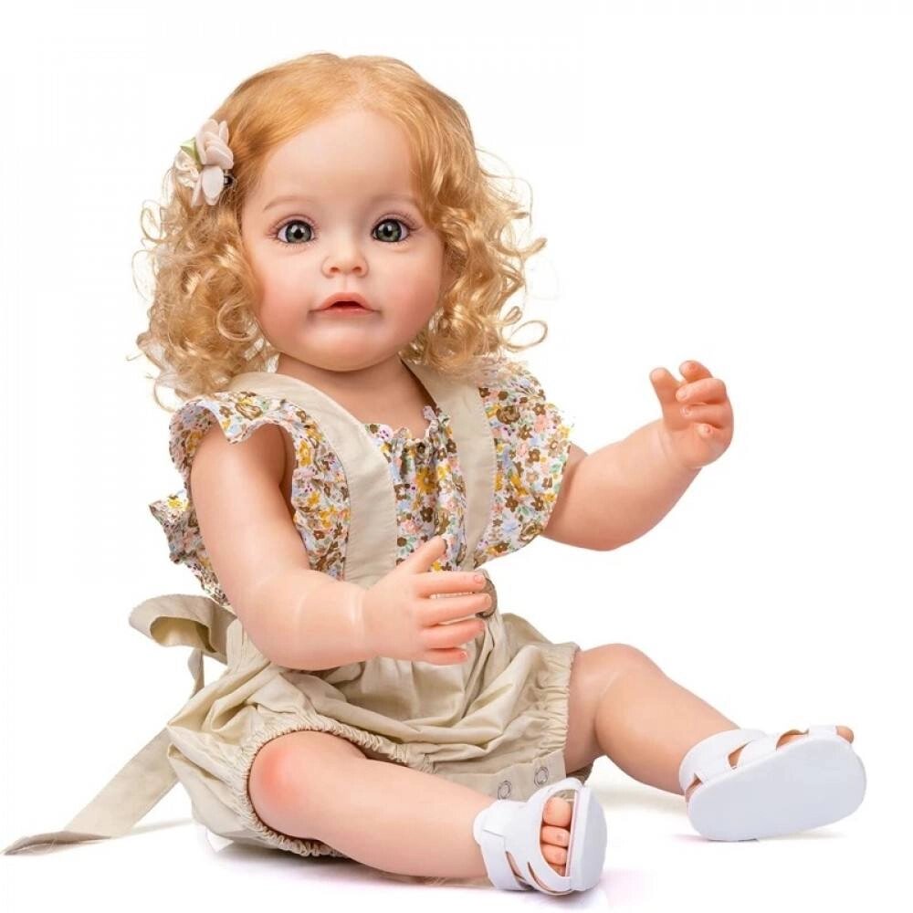 Силіконова колекційна лялька Reborn Doll Роксі Вінілова Висота 55 см (622) від компанії Придбай - фото 1