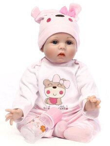 Силіконова колекційна лялька Reborn Doll дівчинка Доллі 55 см (171)