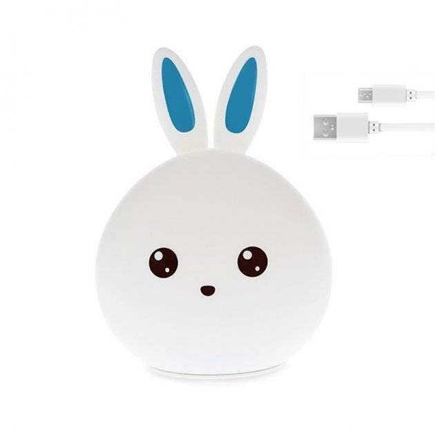 Силіконовий дитячий нічник Зайчик Dream Light - Bunny акумуляторний, LED RGB 7 режимів світіння, м'який світильник від компанії Придбай - фото 1