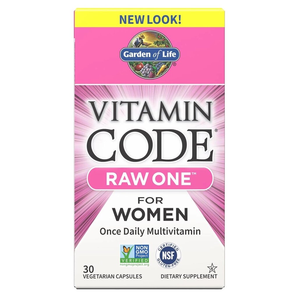 Сирі Мультівітаміни для Жінок, Raw One for Women, Vitamin Code, Garden of Life, 30 вегетаріанських капсул від компанії Придбай - фото 1