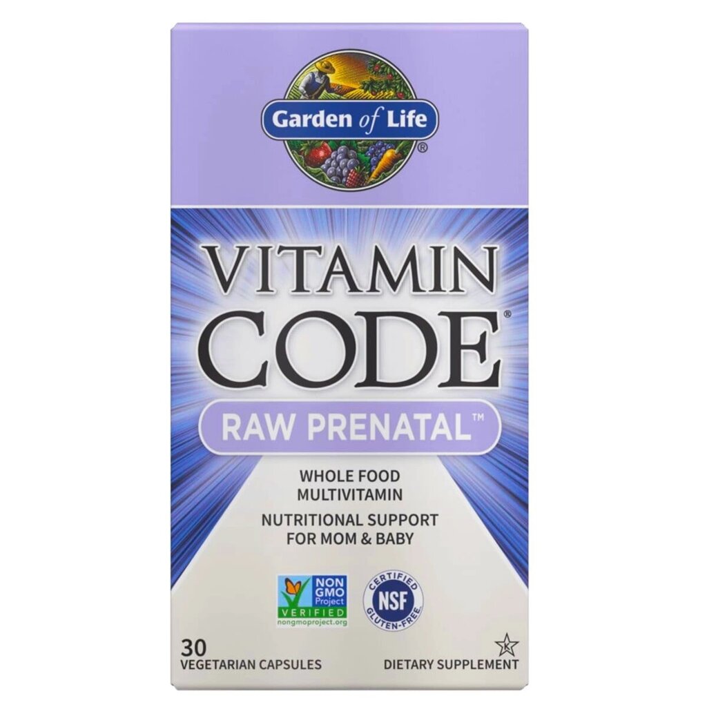 Сирі вітаміни для вагітних, RAW Prenatal, Vitamin Code, Garden of Life, 30 вегетаріанських капсул від компанії Придбай - фото 1