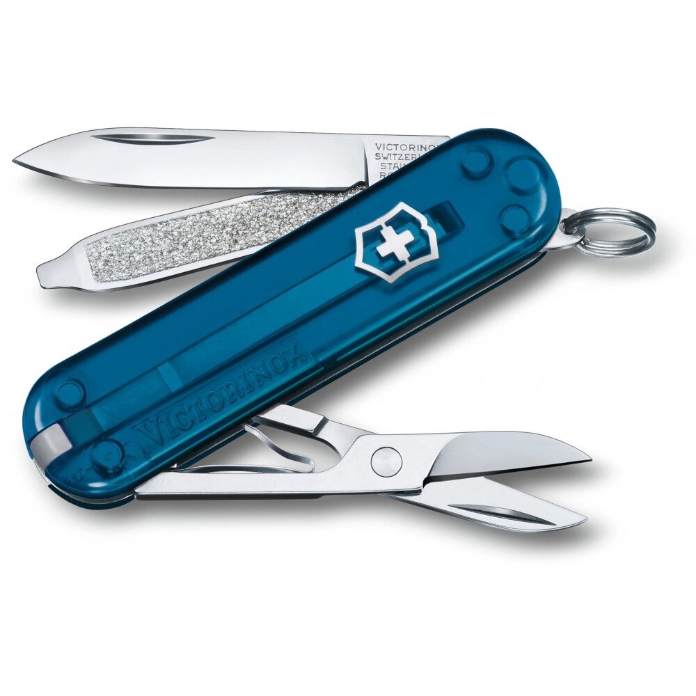 Складаний ніж Victorinox Classic 58 мм 7 функцій Синій напівпрозорий (0.6223. T61G) від компанії Придбай - фото 1