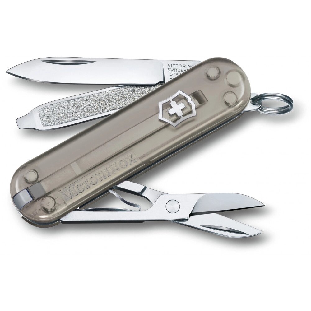 Складаний ніж Victorinox Classic 58 мм 7 функцій Сірий напівпрозорий (0.6223. T31G) від компанії Придбай - фото 1