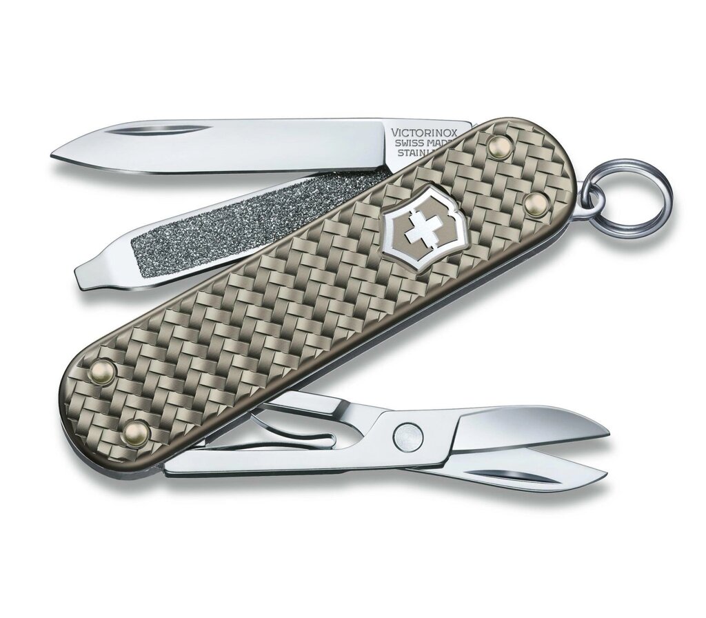 Складаний ніж Victorinox Classic SD Precious Alox Infinite Grey 58 мм 5 функцій Сірий рифлений (0.6221.4031G) від компанії Придбай - фото 1