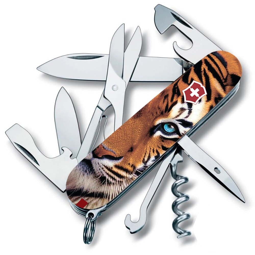 Складаний ніж Victorinox Climber Animal 91 мм 15 функцій Тигр (1.3703_F1030pw) від компанії Придбай - фото 1