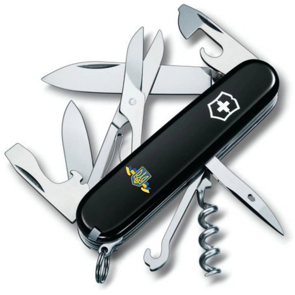 Складаний ніж Victorinox Climber Ukraine 91мм 14 функцій Чорний (1.3703.3_T1010u) від компанії Придбай - фото 1