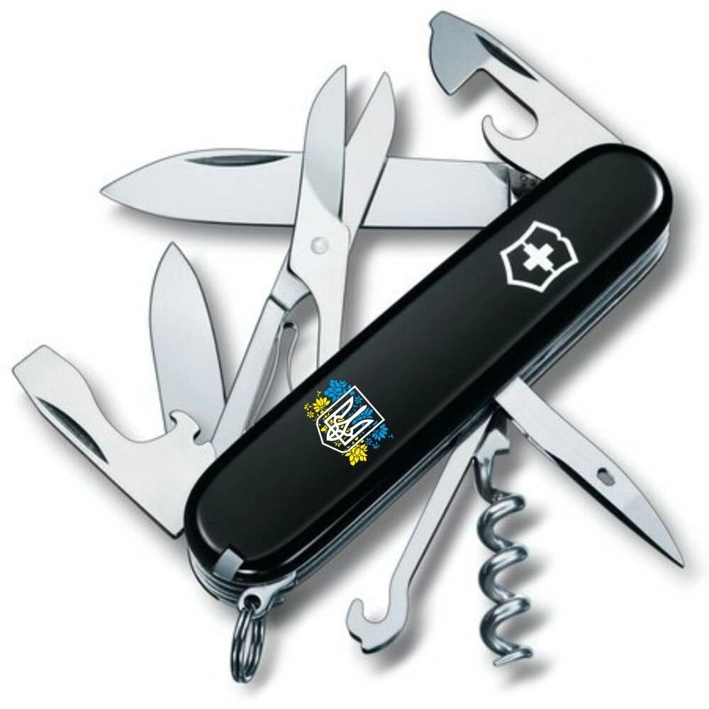 Складаний ніж Victorinox Climber Ukraine Герб України із квітковим прапором (1.3703.3_T1280u) від компанії Придбай - фото 1