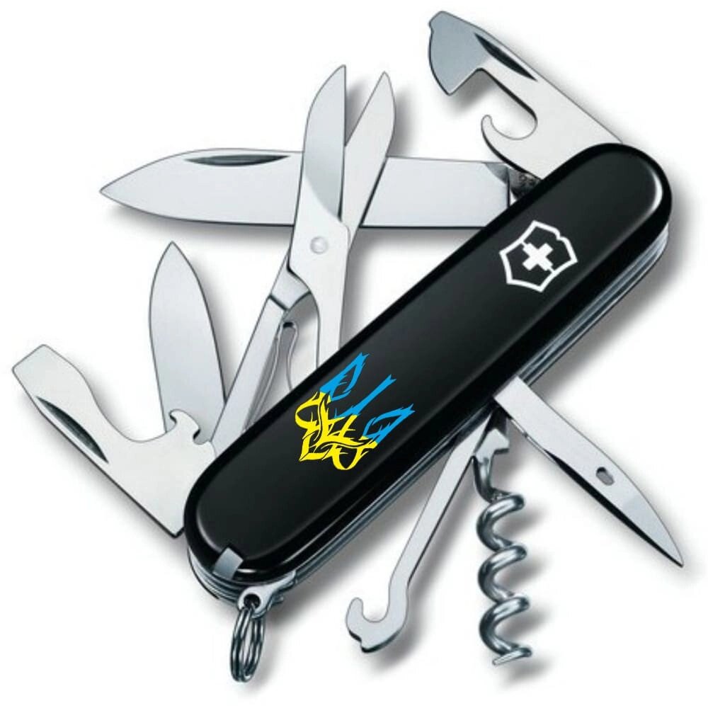 Складаний ніж Victorinox Climber Ukraine Тризуб готичний синьо-жовтий (1.3703.3_T0636u) від компанії Придбай - фото 1