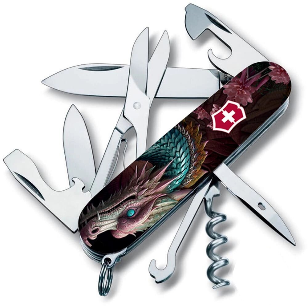 Складаний ніж Victorinox Climber Zodiac 91 мм 14 функцій Блакитний дракон (1.3703.3_Z3290p) від компанії Придбай - фото 1