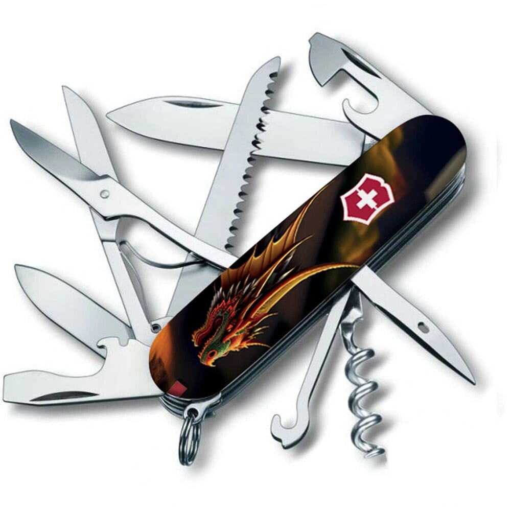 Складаний ніж Victorinox Huntsman Zodiac 91 мм 15 функцій Фантастичний дракон (1.3713.3_Z3210p) від компанії Придбай - фото 1