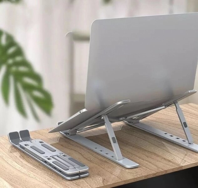 Складна підставка для ноутбука та планшета Laptop Stand Сріблястий (hub_udxep0) від компанії Придбай - фото 1