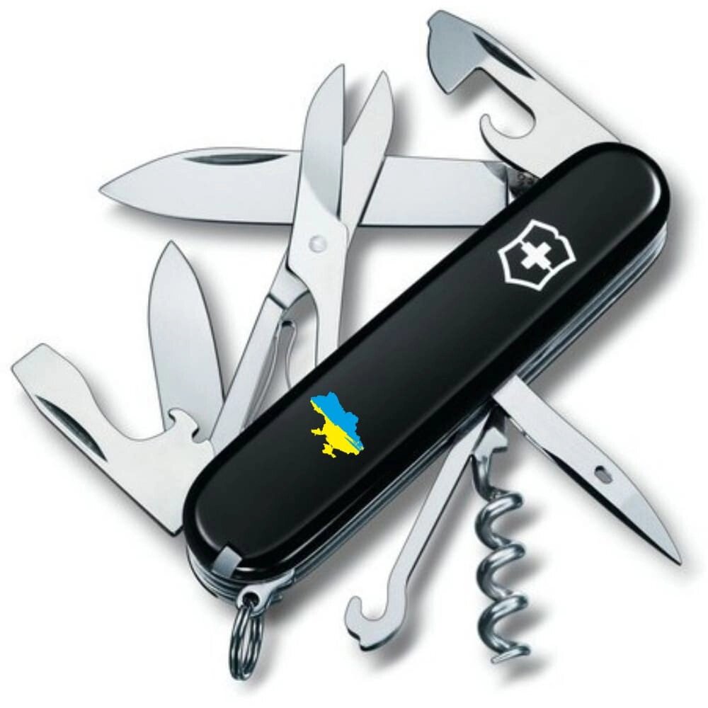 Складний ніж Victorinox Climber Ukraine 91 мм 14 функцій Карта України (1.3703.3_T1166u) від компанії Придбай - фото 1