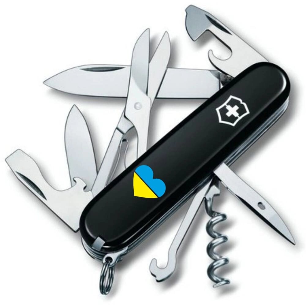 Складний ніж Victorinox Climber Ukraine 91 мм Серце синьо-жовте (1.3703.3_T1090u) від компанії Придбай - фото 1