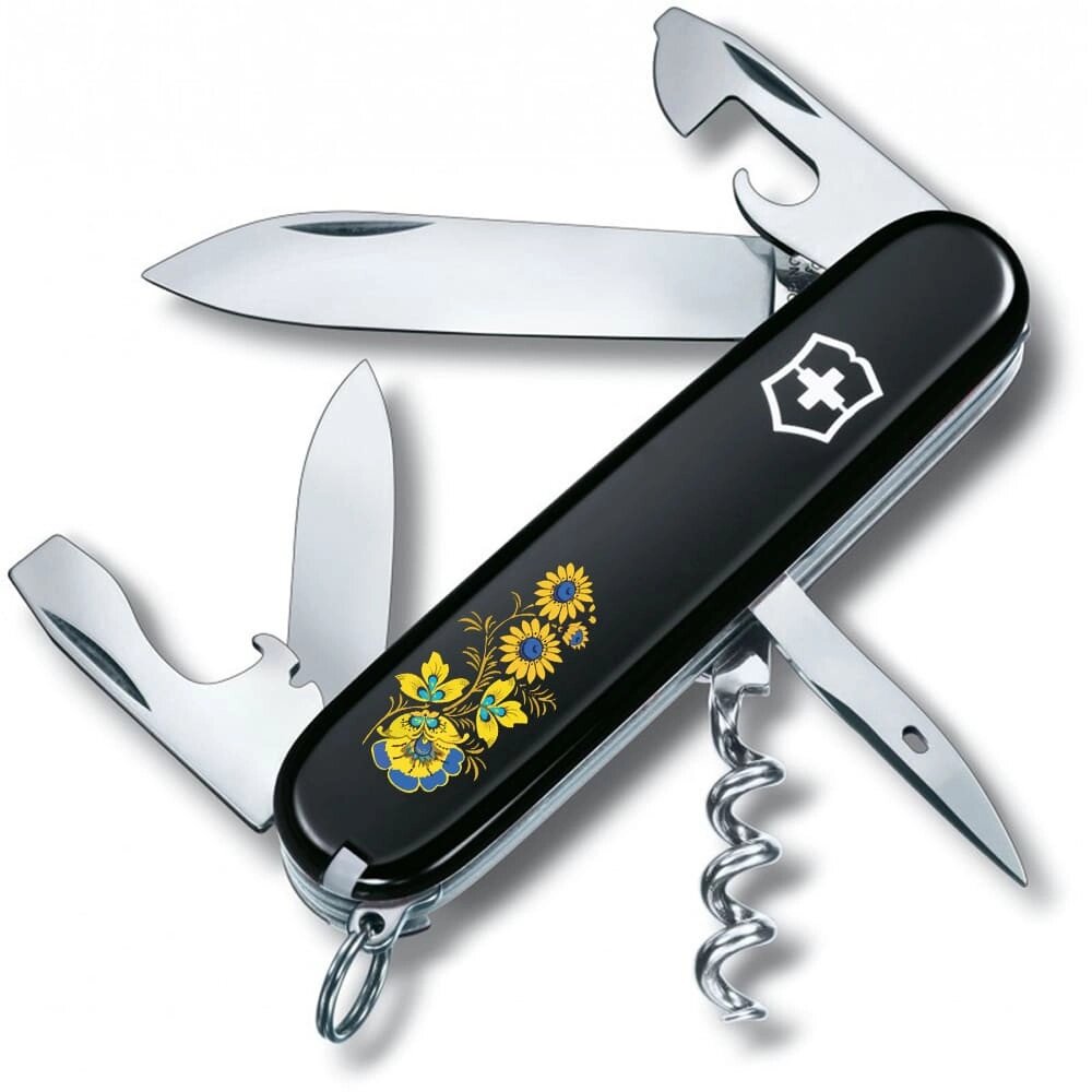 Складний ніж Victorinox Spartan Ukraine 91 мм 12 функцій Квіти (1.3603.3_T1050u) від компанії Придбай - фото 1