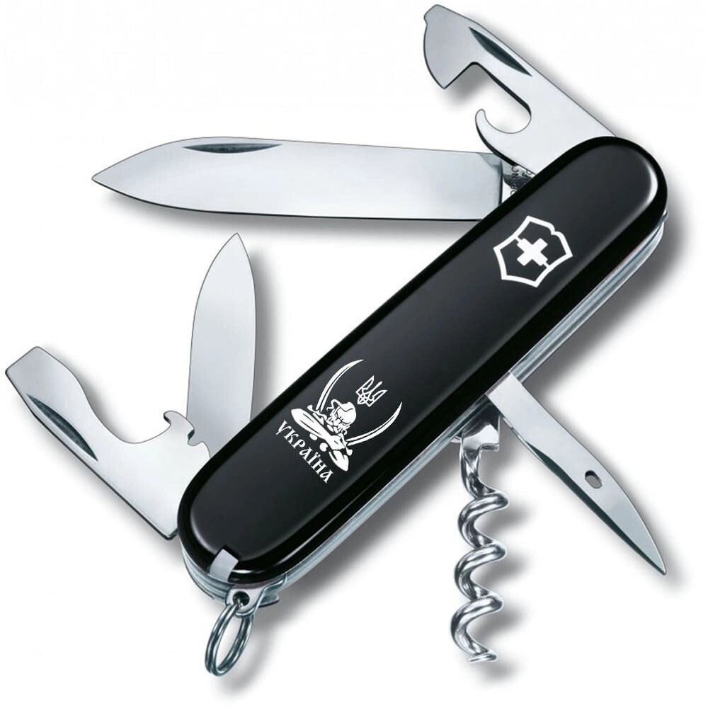 Складний ніж Victorinox Spartan Ukraine 91 мм Козак з шаблями Чорний (1.3603.3_T1110u) від компанії Придбай - фото 1