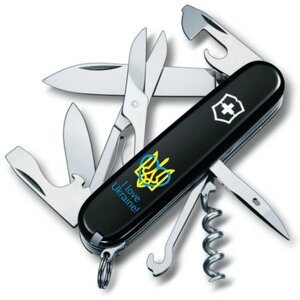 Складаний ніж Victorinox Climber Ukraine Тризуб із серцем та I love Ukraine (1.3703.3_T1310u)