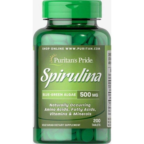 Спіруліна Puritan's Pride Spirulina 500 mg 200 Tabs від компанії Придбай - фото 1