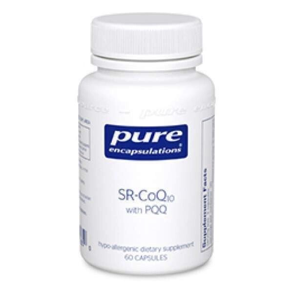 SR-Коензім Pure Encapsulations, Q10 c Пірролохінолінхіноном, SR-CoQ10 with PQQ, 60 капсул (21060) від компанії Придбай - фото 1