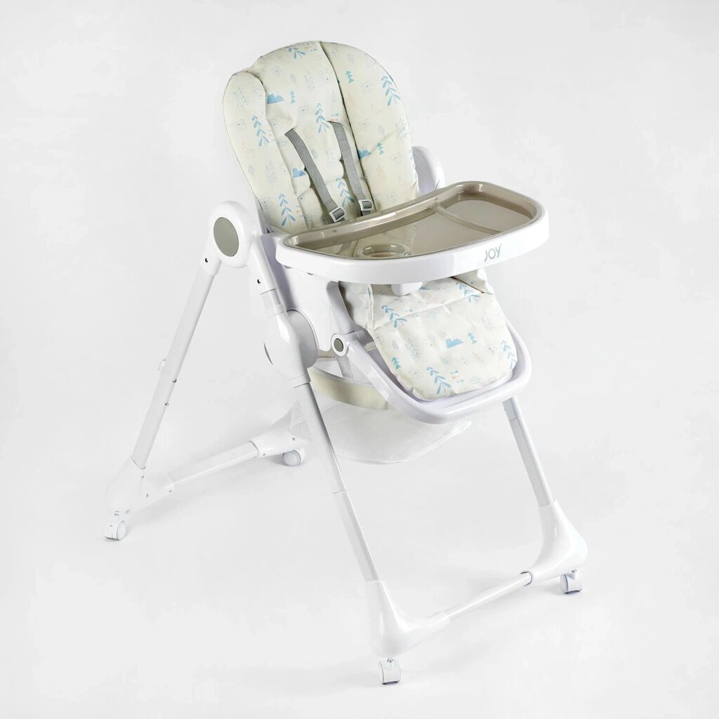 Стільчик для годування Joy ПВХ 4 колеса White and Beige (145030) від компанії Придбай - фото 1