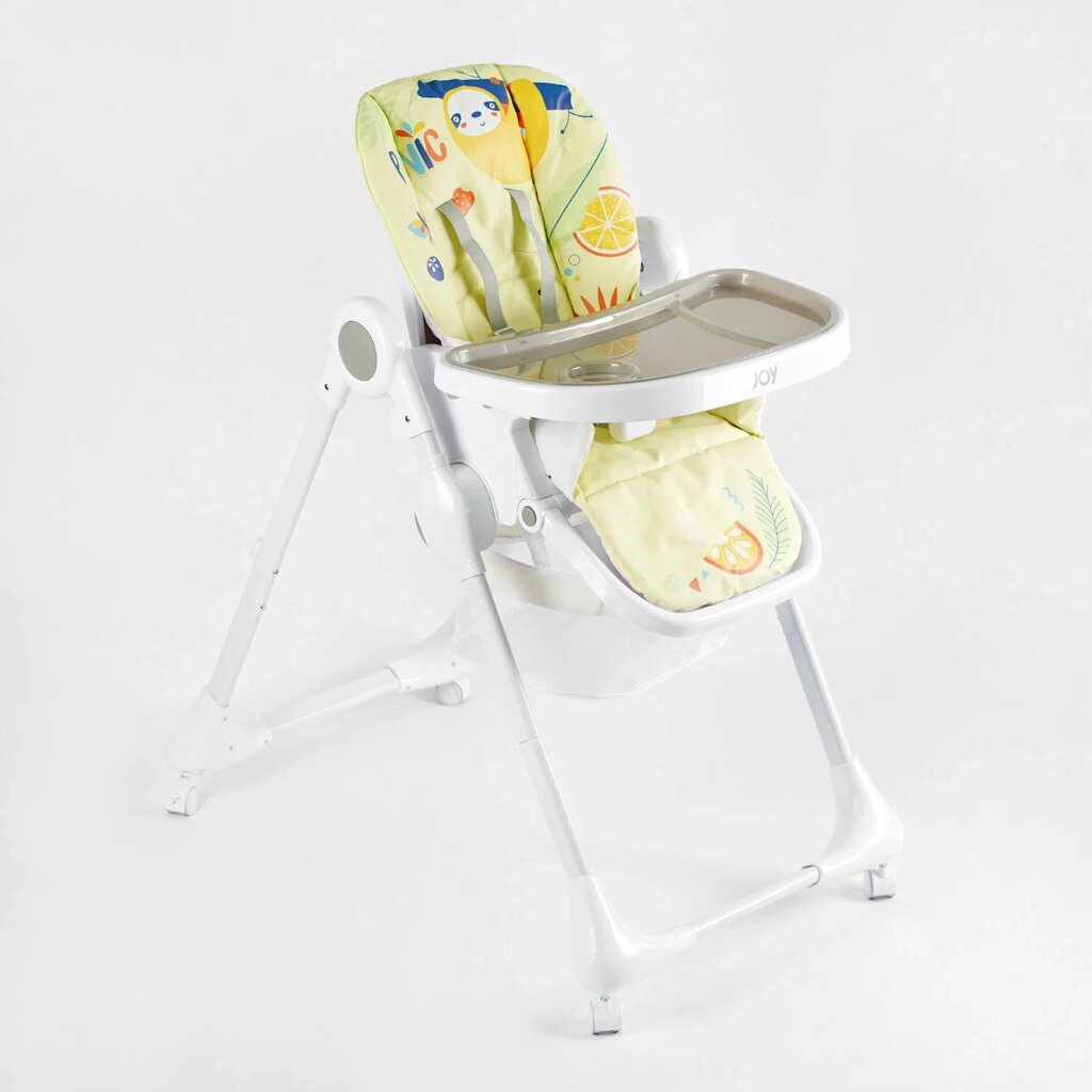Стільчик для годування Joy ПВХ 4 колеса White and Yellow (145028) від компанії Придбай - фото 1