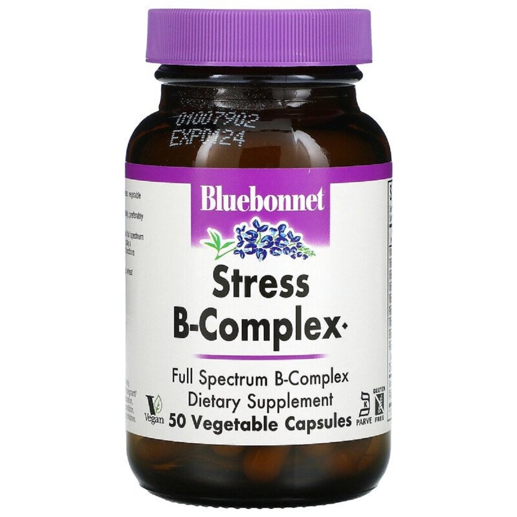 Стрес В-комплексі Stress B-Complex Bluebonnet Nutrition 50 вегетаріанських капсул від компанії Придбай - фото 1