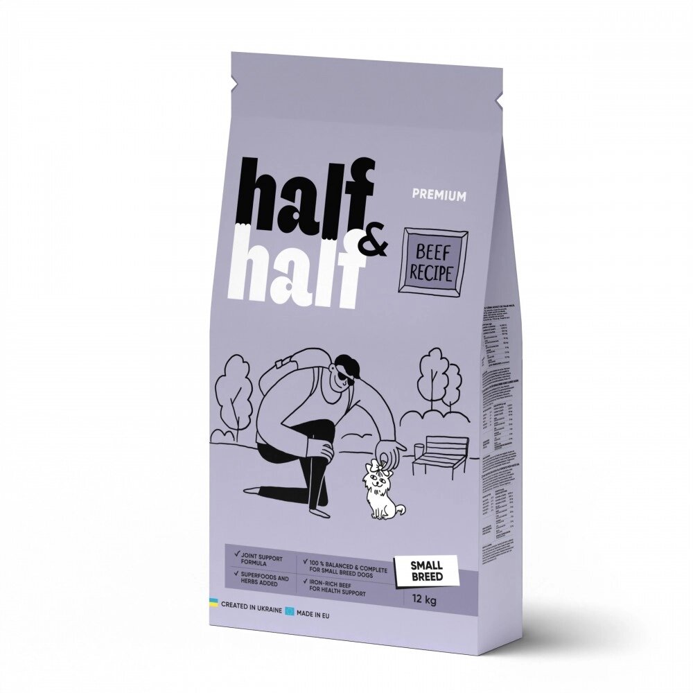 Сухий корм для собак дрібних порід Half&Half Small Breed 12 кг із яловичиною (20734) від компанії Придбай - фото 1