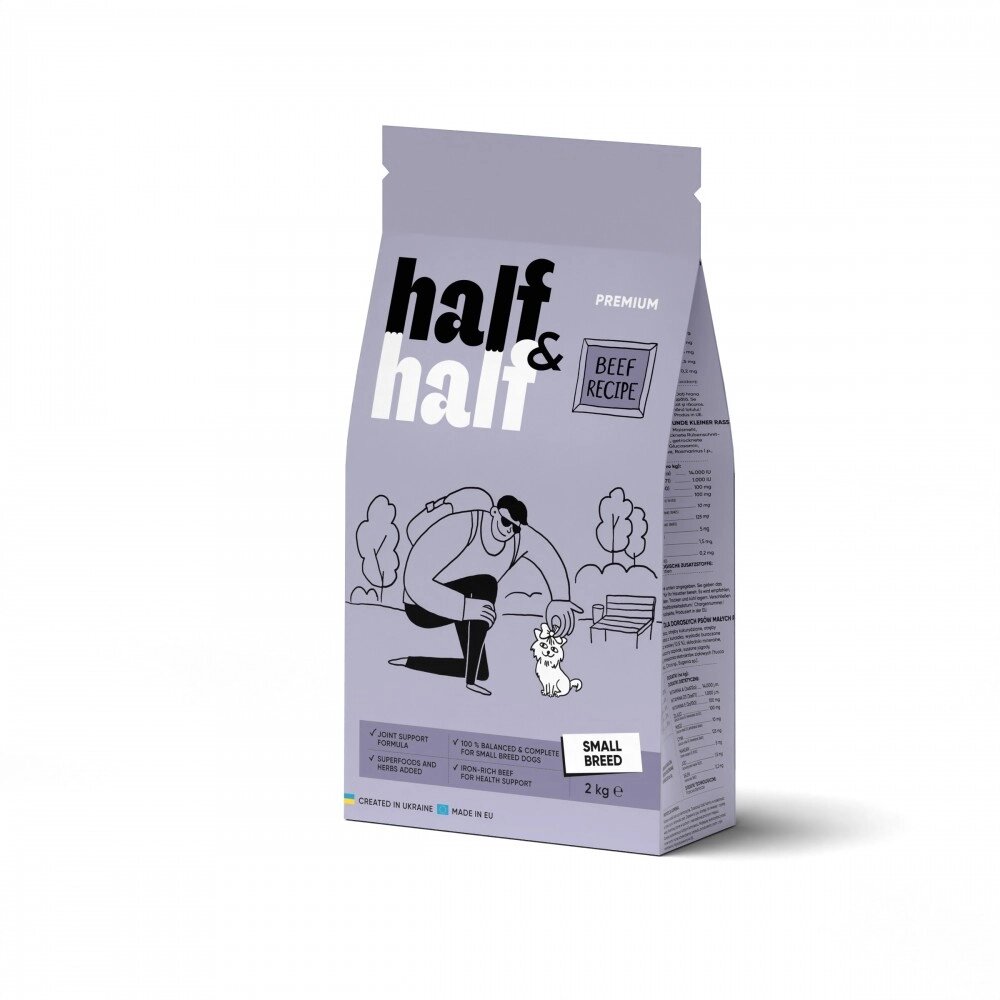 Сухий корм для собак дрібних порід Half&Half Small Breed 2 кг із яловичиною (20727) від компанії Придбай - фото 1