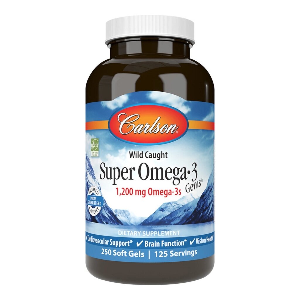 Super Omega-3 Gems Carlson 250 желатинових капсул від компанії Придбай - фото 1