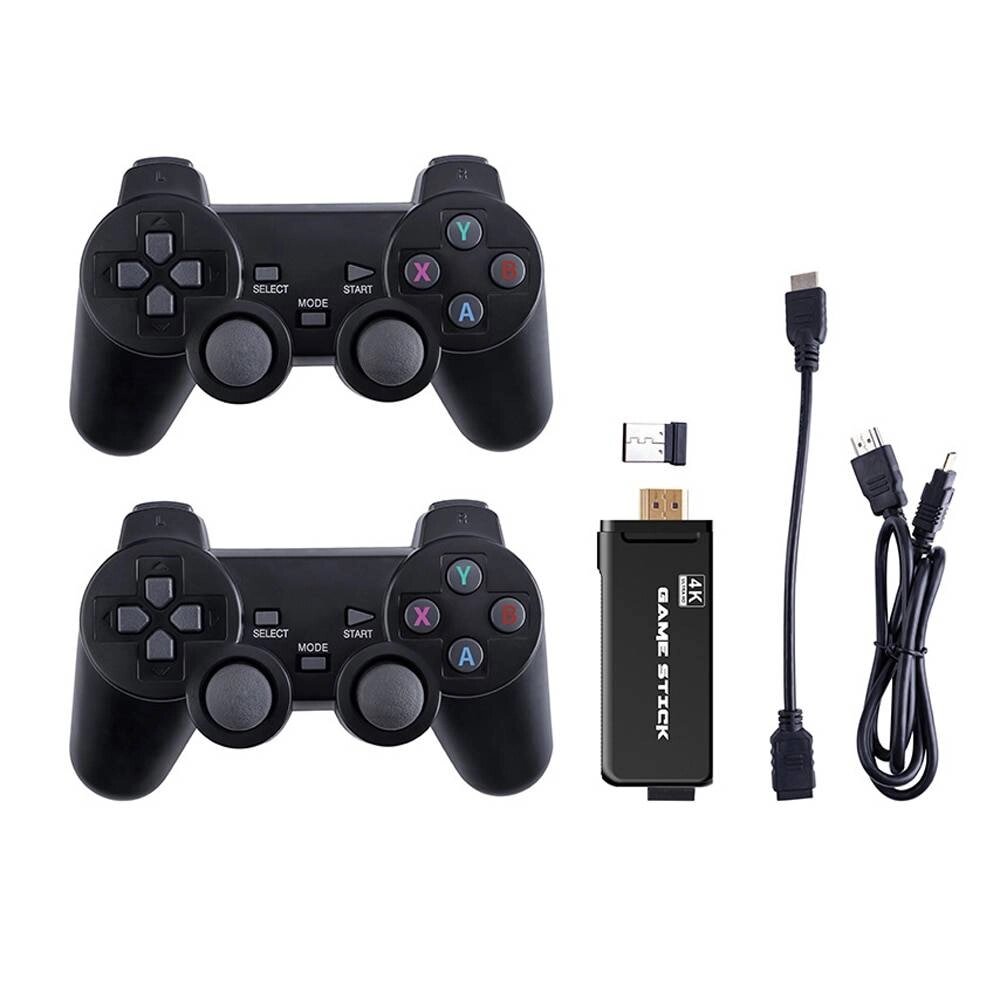 Телевізійна ігрова приставка Gen Game Mini Stick 4k HDMI з двома бездротовими геймпадамі 2.4G з вбудованими іграми від компанії Придбай - фото 1