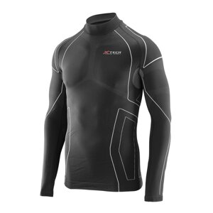 Термокофта з комірцем (лонгслив) X-Tech Maglia Race 3 Munica Lunga lupetto Nero L/XL Чорна