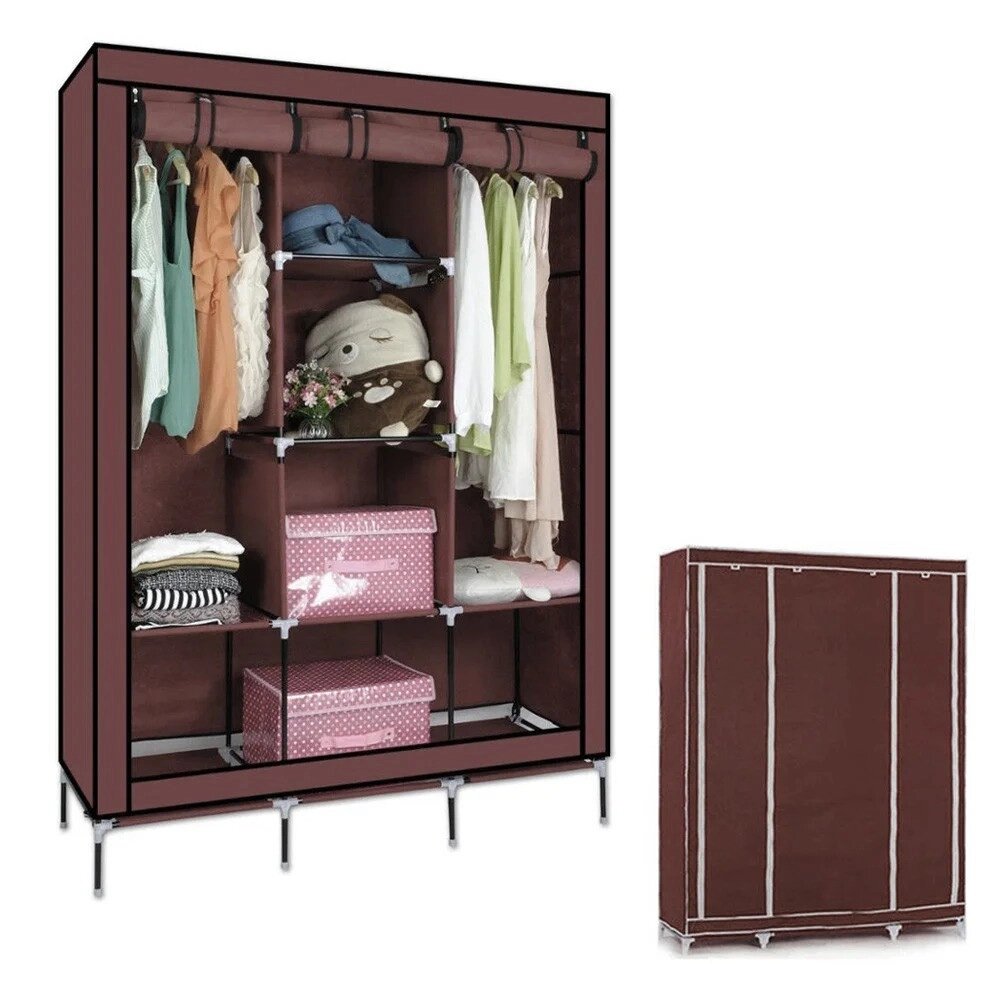 Тканинний складаний шафа для одягу і взуття 175х130х45 см OPT-TOP Storage Wardrobe 88130 AN (1756374602) від компанії Придбай - фото 1