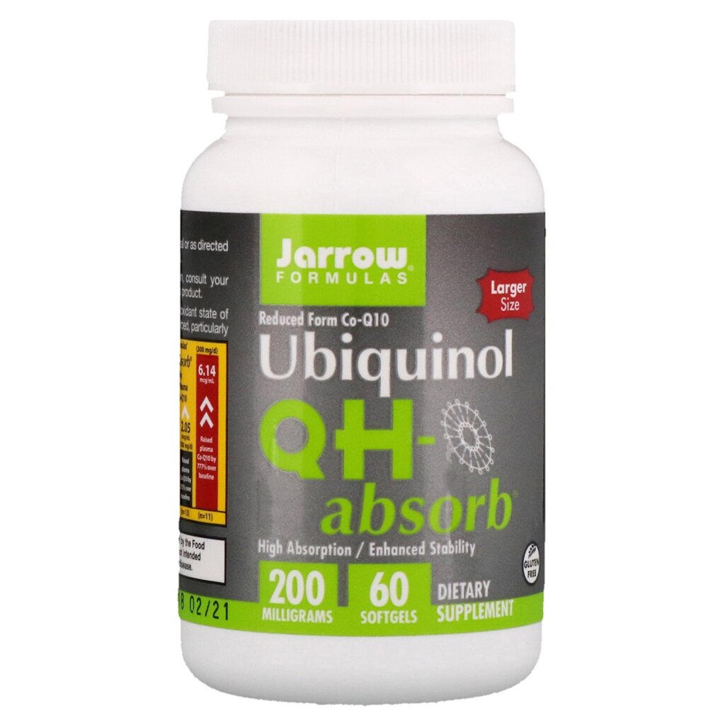 Убіхінол 200 мг, Ubiquinol QH-Absorb, Jarrow Formulas, 60 желатинових капсул від компанії Придбай - фото 1