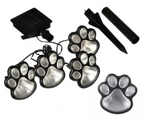 Вуличний автономний світильник Solar Paw Print Lights декоративний на сонячній батареї 8 шт LED із захистом від вологи