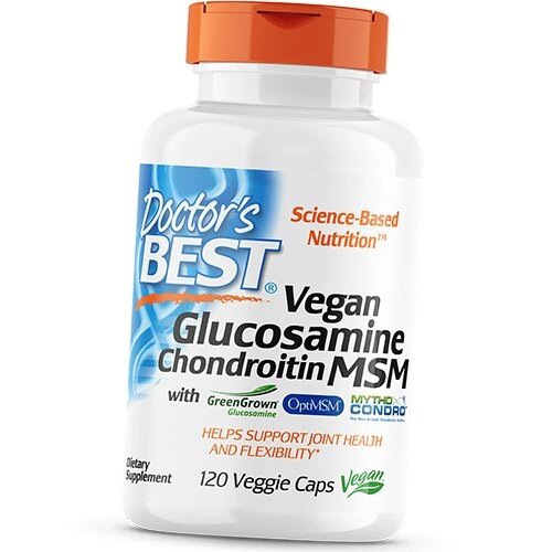 Веганський Глюкозамін Хондроїтин ЧСЧ Vegan Glucosamine Chondroitin MSM Doctor's Best 120вегкапс (03327014) від компанії Придбай - фото 1