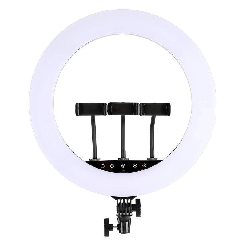 Велика кільцева світлодіодна лампа Ring Light LED 45см RGB з трьома тримачами+Штатив 2м від компанії Придбай - фото 1